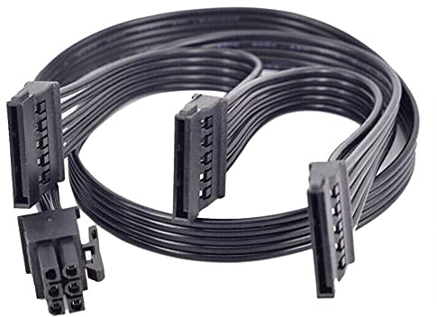 ZAHARA Cable de alimentación SSD PCI-E de 6 pines 1 a 3 SATA para EVGA 1000 GQ 80+ GOLD 1000W 73cm