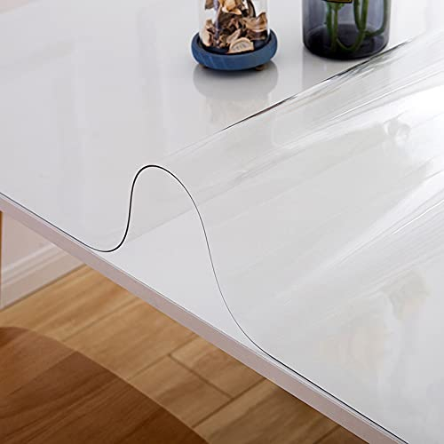 Zlovne Mantel Protector Mesa Cristal,Diseño de Esquina Redonda,Mantel Transparente de la Mesa de Comedor del Dormitorio,1,5 mm de Espesor Tapete De Mesa,Won'T Change Color (140x140cm/55x55inch)