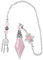 KYEYGWO Quartz Rose Pendule Reiki Crystal Point Cone Stone pour Femmes et Hommes, Pendentifs en Pierre de Quartz à Double Pointe pour la Divination, Méditation, Vision, l'équilibre