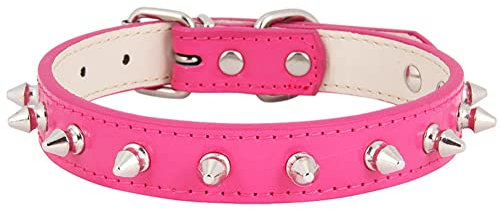 Yiwong Collar de Perro de Cuero Con Remaches de Uñas De Bala y Pinchos, para Tamaño Mediano, Pitbull