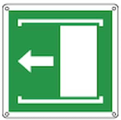 NEW CARTELLO SEGNALETICO - simbolo 'porta scorrevole apertura sinistra' - Adesivo Extra Resistente, Pannello in Forex, Pannello In Alluminio (ADESIVO 20X31 cm)