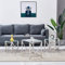 JaHECOME 3er Set Couchtisch Beistelltisch Satztisch aus Edelstahlgestell und Hartglas für Wohnzimmer modernes Design Sofatisch (Transparentes Glas)