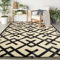 Reversible Mats - Plastic Straw Rug, Outdoor Rug for Patio Clearance Decor, Modern Area Rugs, Floor Mat for Outdoors, RV, Backyard, Deck, Picnic, Beach, Trailer, Camping, Black & Beige, 5' x 8'