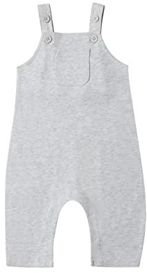 Stellou & friends Salopette per neonati e bambini, 100% cotone, grigio chiaro, 86/92 cm