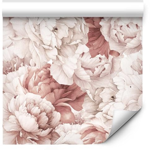 murando - Vlies Tapete Deko Panel Fototapete Blumen Wanddeko 10 m Tapetenrolle Mustertapete Wandtapete modern design Dekoration - Pfingstrosen Natur Botanik b-B-10088-j-a
