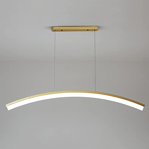FAZRPIP Moderne Lange LED-Pendelleuchten, Gebogene lineare Decken-Hängelampe für Esszimmer, Wohnzimmer, Schlafzimmer, Küche, Insel, Salon, Büro, hängende Deckenleuchte, 18 W