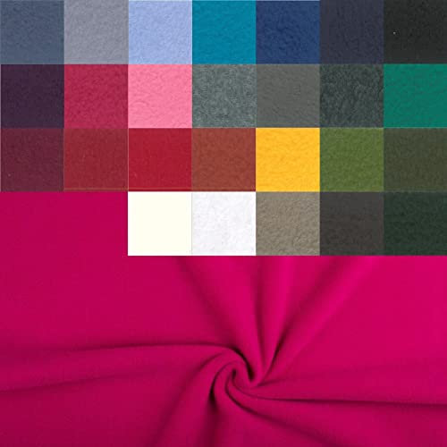 Polarfleece Meterware antipilling - Fleecestoff weich/kuschelig - Kuschelfleece Uni - Polyesterfleece - Winterstoff - 50 x 150 cm, Farbe: 017 pink