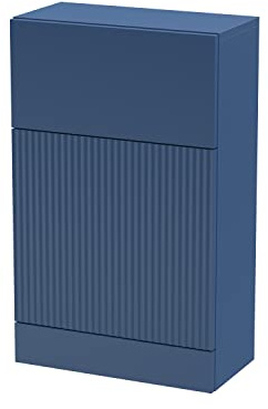 Hudson Reed FLU341 Fluted Modern Bathroom Floor Standing WC Unit (Toilet Pan and Concealed Cistern Not Included), 500mm, Satin Blue