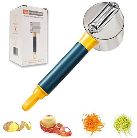 Vegetable Peeler With Storage Box,potato peelers,storage peeler,suitable for carrots,potatoes,melons,gadgets,vegetables and fruits (green)