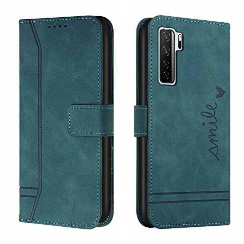 Bravoday Hülle für Huawei P40 Lite 5G / Nova 7SE 5G, PU Ledertasche Handyhülle Flip Schutzhülle Kompatibel mit Huawei P40 Lite 5G / Nova 7SE 5G, mit Kartenfäch & Kickstand, Grün