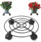 AHKUNMT Panier à plantes avec roulettes, support à roulettes en métal de 26,9 cm avec roulettes, chariot à plantes en pot avec roues verrouillables pour extérieur et intérieur