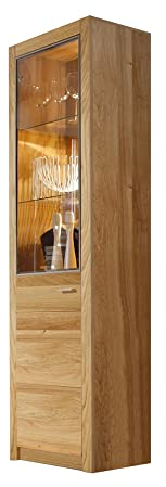 58 aufm Kessel Hochvitrine Janel 64x200x37 Vitrine Wild Eiche/Asteiche massiv geölt 10062