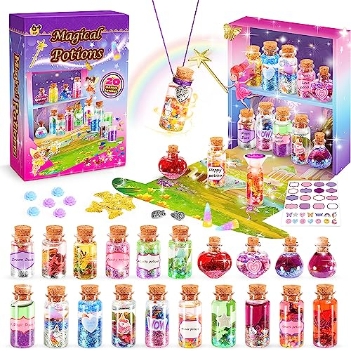 Veopoko Craft Kits for Kids, Potion Making Kit Children Girls Toys Age 6 7 8 9 10 11 Magic Birthday Gifts for 7 8 9 10 11 Year Old Girls Potions Kit for Kids Fairy Toys for 6-12 Year Olds Girls Gifts