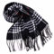 PUERHUACI Schal Kariert,Schal Damen,Schal Herren Winter 35 x 190cm,Schal Schwarz,Halstuch Schwarz,Warmes Weiche Mode Winter Schals
