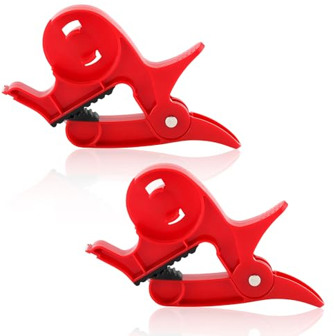 2pcs Tabletop Gift Wrapping Tool, Tape Dispenser Wrapping Paper Holder Table Clamp for Christmas Birthday Gifts, Gift Wrapping Tool Gift Wrap Cutter for Desk Packing Paper Rolls (Red)