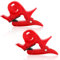 2pcs Tabletop Gift Wrapping Tool, Tape Dispenser Wrapping Paper Holder Table Clamp for Christmas Birthday Gifts, Gift Wrapping Tool Gift Wrap Cutter for Desk Packing Paper Rolls (Red)