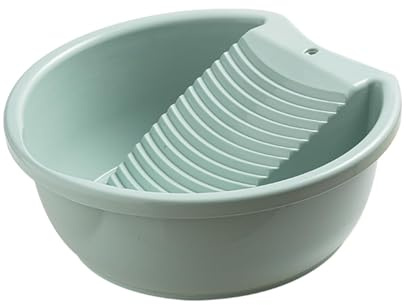 LOVIVER Lavabo para Lavar Ropa a Mano, de lavandería con Tabla de Lavar integrada, Tabla para Lavar a Mano para Blusas, Ropa Interior, Azul