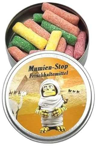 Mumien-Stop Frischhaltemittel aus der Dose, Nervennahrung, Geschenk zur Entspannung, Spaßgeschenk (Hitschies Sour Mix) Süßigkeit