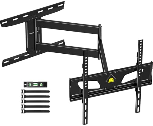 Soporte de pared para TV giratorio 90 grados FORGING MOUNT TV soporte para televisores de 32 – 65 pulgadas, brazo extralargo de 910 mm, soporte de pared extensible, soporta 45 kg, máx. VESA 400 x 400