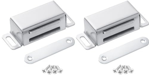 Anhoer 2 cierres magnéticos para puerta de armario, 10 kg, cierre magnético de acero inoxidable para puerta de armario, cajón de cocina, armario