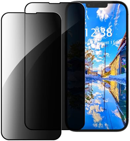 GANGANPRO 2 Pack Privacy Screen Protector Compatible with iPhone 7 Plus/8 Plus,HD Black 9H Hardness,Coverage Anti Spy Private Tempered Glass