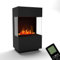 GLOW FIRE Wasserdampf Kamin OGF 1 Mini (Standkamin) - Elektrokamin mit realistischen LED 3D-Flammen, Knistereffekt & Fernbedienung, 55x96x40 cm - Opti-Myst 400 Elektro Kamin, Schwarz