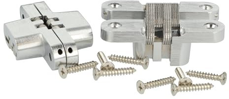 SOTECH 1 Paar Einfrässcharnier VICI 70 x 16 mm Öffnungswinkel 180° Türscharnier mit Bandarm aus Edelstahl, Einlassscharnier zum Schrauben für Möbeltüre, Truhen, Klapptische