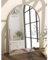 HLFMVWE Grand miroir mural de salle de bain en forme d'arche 70 x 50 cm avec cadre en métal, miroir de courtoisie mural arqué pour chambre à coucher, salon, entrée en laiton