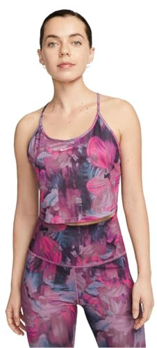 Nike One Crop - Canotta da donna con stampa, fucsia, M