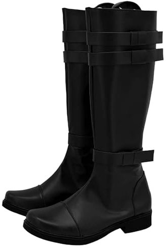 Stivali da uomo in pelle, alti, da cavaliere, da uomo, in pelle, con tacco, per il tempo libero, per il tempo libero, scarpe da uomo, tinta unita, antiscivolo, Nero , 41 EU