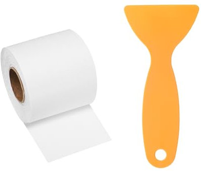 sourcing map Wood Grain Repair Tape 2 Inch x 33ft Self Adhesive Repair Patch Tape Simulated Wooden Floor Tapes with Plastic Scraper for Tables Doors Windows Furniture, White Wood