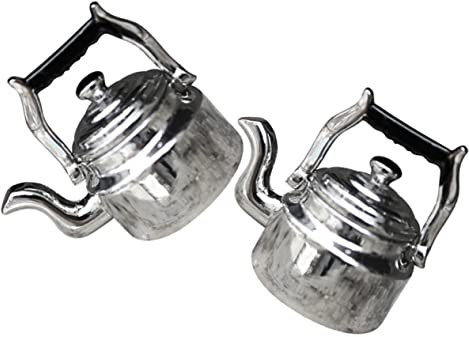 Toyvian 2pièces Bouilloire Rétro Décoration Miniature pour Maison De Poupée Et Microlandscape Accessoires