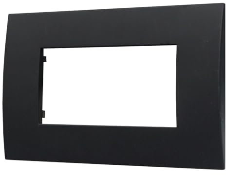 PLACCHE IN TECNOPOLIMERO, COMPATIBILE CON VIMAR ARKE', 4 MODULI/POSTI, COLORE NERO, RETTAGOLARI, SQUADRATE, ALTA QUALITA', DESIGN ELEGANTE E MODERNO, PER INTERRUTTORI/PRESE