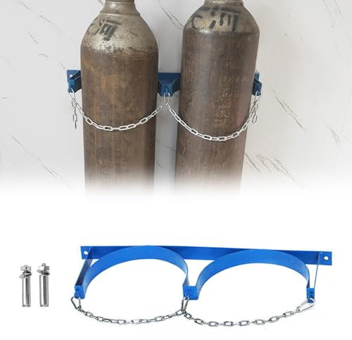 Steel Propane Bottle Holder with Adjustable Metal Buckle, Small Wall Mounted Gas Cylinder Fixed Shelf, Fire Extinguisher Fixing Bracket for Laboratory Factory