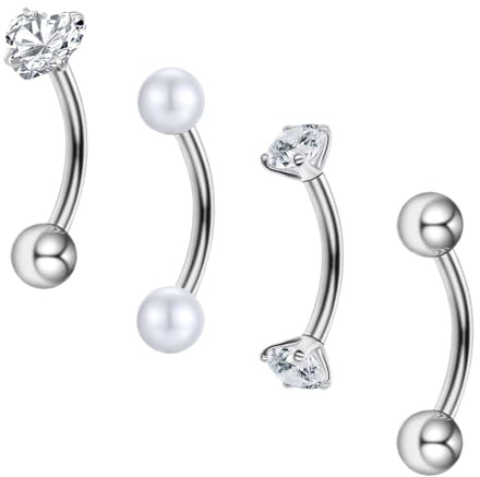 Besyvvin Curved Barbell Piercing Augenbrauen Lippe Helix Rook Daith 8mm Chirurgenstahl 1,2mm Augenbrauenpiercing