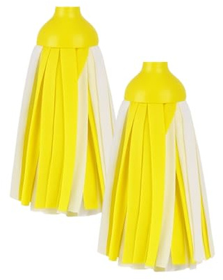 HOMESHOPA Synthetic Floor Mop Head, 2 Pack Yellow Super Absorbent Synthetic Cloth Strands, Versatile Easy-Clean Mop Refill for Home, Office & Commercial Use