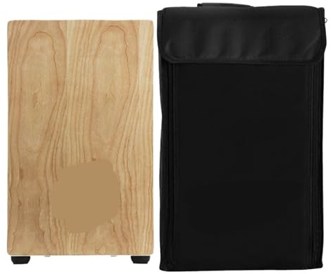 Tambor cajón Cajón de madera portátil, instrumento percusión for fiestas musicales, con bolsa transporte, 46,5 x 30 29 cm(Wood Color Box Drum)