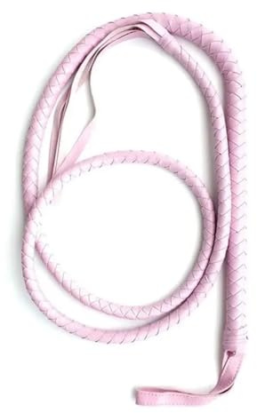 Générique Fouet en Cuir allongé de 190 cm, Fouet tressé pour Spectacles costumés-FRRS46 (Rose)