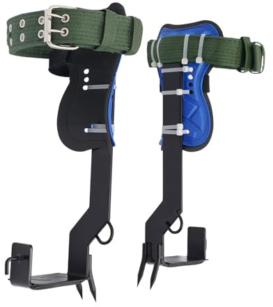 HazLope Kletterkrallen, Baumsteigeisen mit verstellbaren Sicherheitsgurten, Astausrüstung aus gehärtetem Stahl 45#, rutschfestes Pedal 100 kg, zum Pflücken von Obst, Jagd, Arbeit, Höhe