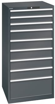 kaiserkraft | ESD-Schubladenschrank | BxTxH 717 x 725 x 1450 mm | 9 Schubladen | Traglast 75 kg | anthrazitgrau
