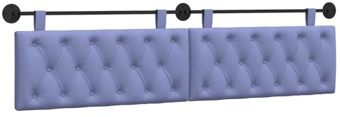 vidaXL Hängendes Kopfteil Jeans blau Stoff, Moderner rechteckiger Wandkopfteilen, gehängtes gepolstertes Design, gemütliche Rückenlehne für Schlichte Schlafzimmerdekoration