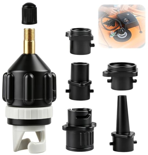 Apcodino Adaptador de Válvula Sup con Boquillas Multifunción Convertidor de Bomba de Aire para Tabla de Paddle Surf Kayak y Bote Inflable Accesorios de Inflador