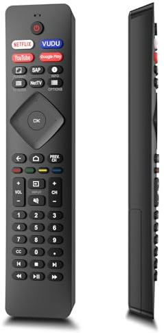Replacement Remote Control for Philips TV, Remote Compatible with All Philips Android 4K Ultra HD/LED/LCD/HDTV/UHD Smart TVs (No Voice Function)