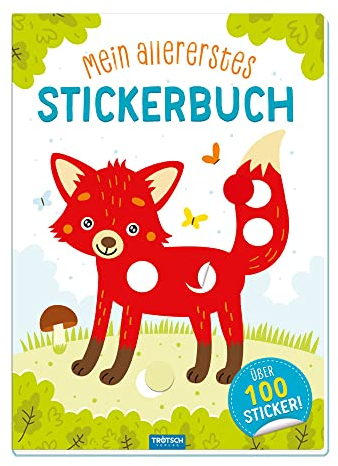 TRÖTSCH - Mein 1. Stickerbuch Fuchs | Kunterbuntes Stickerbuch mit süßen Tiermotiven: Lernbuch zum Erkennen und Zuordnen von Farben durch spielerisches Aufkleben der Sticker | Ab 3 Jahren