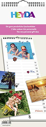 Heyda Heyda 2070491 Bastel-/Kreativkalender Streifenkalender (13 Monatsblätter, 160 x 425 mm, Kalendarium immerwährend, Wire-O-Bindung mit Aufhänger): Immerwährender Kalender
