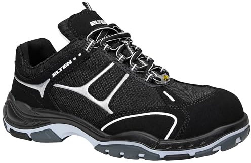 ELTEN Sicherheitsschuhe MOTION Low ESD S2, Herren, Textil, Kunststoffkappe (leichter als Stahlkappe), leicht, sportlich, Schwarz, Größe: 47