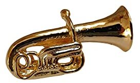 GEWA 980041 Unisex-Brosche Anstecknadel Tuba, goldfarbig