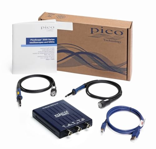 Pico Technology PicoScope 2205A Oscilloscopio 2 canali Kit USB digitale portatile PC, 25 MHz, 16 kS, 200 MS/s con sonde e PS7 software