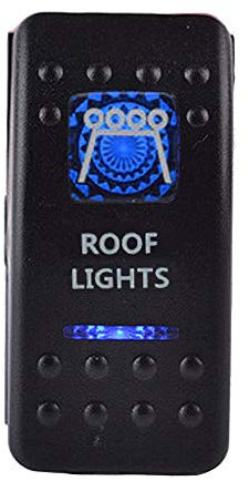 E Support Interrupteur à Bascule Commutateur de Tableau 12V 20A 24V 10A Bleu LED Lumineuse Barre Interrupteur Bord de Voiture 5 Broches Roof Light