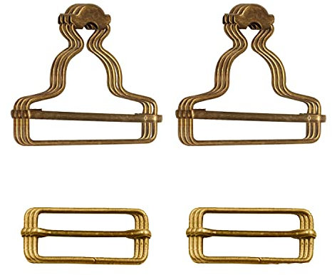 Trimming Shop 40mm Dungaree Buckles with Sliders – Suspender Buckles With Sliders, Braces, Handbags, Jackets, Kids’ Clothing, Pinafores, Sewing & Crafting, Bronze, 2pcs